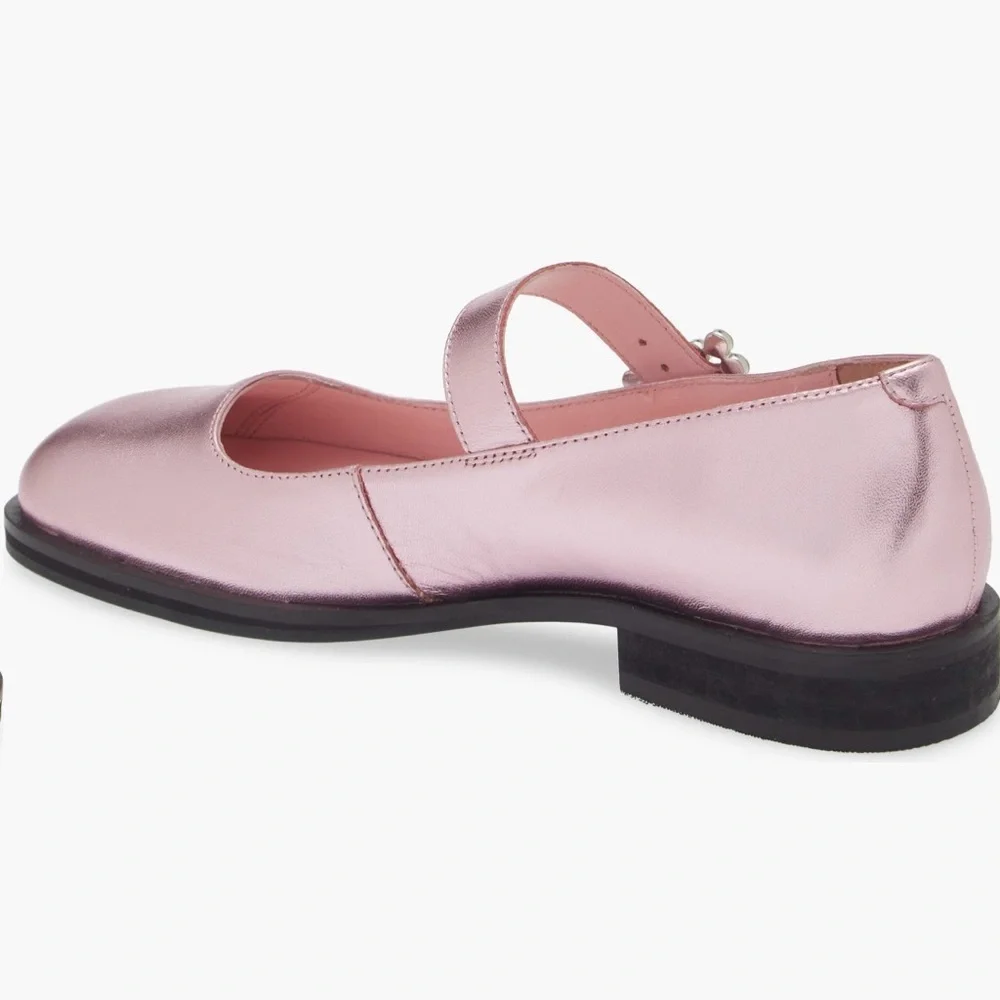 FREE PEOPLE Leather Diamanté Mary Janes